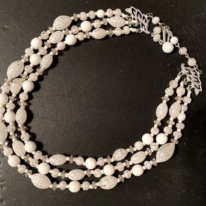 Vintage white 3 Strand Necklace
